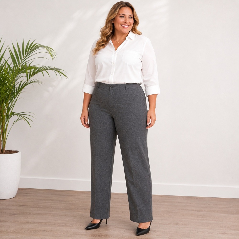 Lauren Ralph Lauren Gray Straight Leg Dress Pants Stretch Trousers Size 14